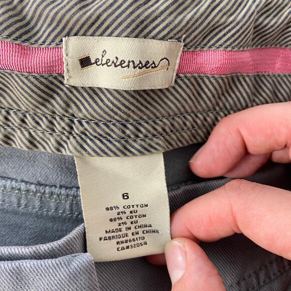Elevenses Anthropologie Gray Wide Leg Pants Low Rise Button Detail Y2k Size 6 - Picture 7 of 8